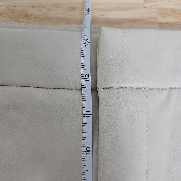 NWT 7‎ For All Mankind Camel Tan Vegan Leather Shorts Size Large Neutral Minimal - Picture 6 of 12